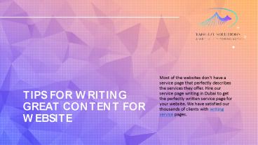 Tips for writing great content for website