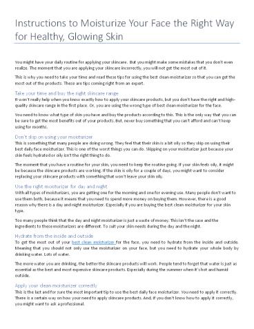 Instructions to Moisturize Your Face the Right Way for Healthy, Glowing Skin