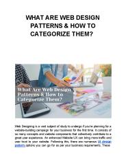 WHAT ARE WEB DESIGN PATTERNS & HOW TO CATEGORIZE THEM?