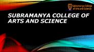 Subramanya College Of Arts And Science