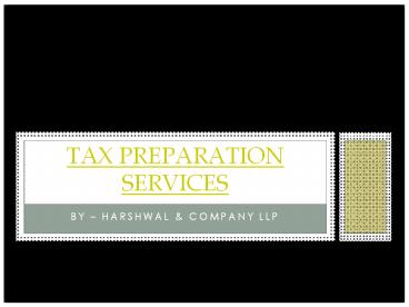 Taxation Services Provider for Businesses - HCLLP