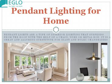 Pendant Lighting for Home