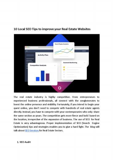 10 Local SEO Tips to improve your Real Estate Websites