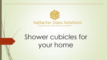 Shower cubicles for your home