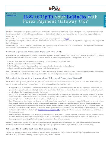 Forex Payment Gateway UK Uplift Your Business Now<