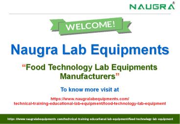 Food Technology Lab Equipments Manufacturers