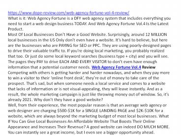 Web Agency Fortune Vol.4 Review
