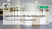 Gypsum Partition In UAE | Glass Partitions In UAE