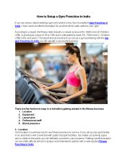 How to Setup Gym Franchise in India