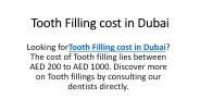 Tooth Filling cost in Dubai