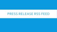 PRESS RELEASE RSS FEED