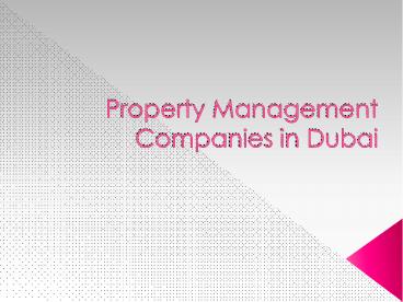 Property Management Companies in Dubai