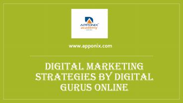 Digital Marketing Stratigies by Digital Gurus Online