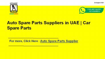 Auto Spare Parts Suppliers in UAE | Car Spare Parts