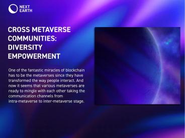 It’s time for Cross Metaverse communities