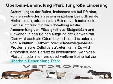 Überbein-Behandlung Pferd für große Linderung