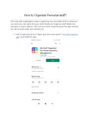 How to Organize Personal stuff?