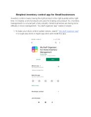 Simplest inventory control app for Small businesses