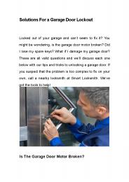 Solutions For a Garage Door Lockout