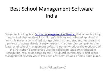 Best School Management Software India