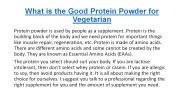 What is the Good Protein Powder for Vegetarian