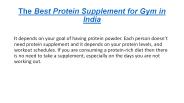 The Best Protein Supplement for Gym in India