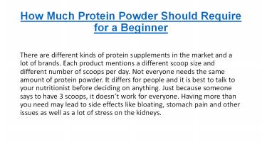 How Much Protein Powder Should Require for a Beginner