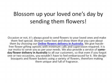 Online, Same day and midnight birthday flower and cake  delivery in Australia