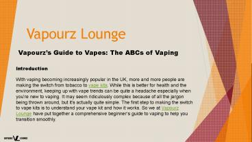 Vape | Vape Kits | Vapourz Lounge