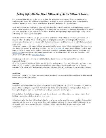 Ceiling Lights - Do You Need Different Lights for Different Rooms