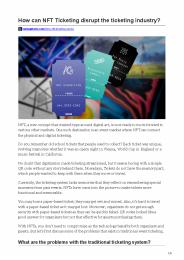 NFT in Ticketing industry