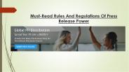 Must-Read Rules And Regulations Of Press Release Power