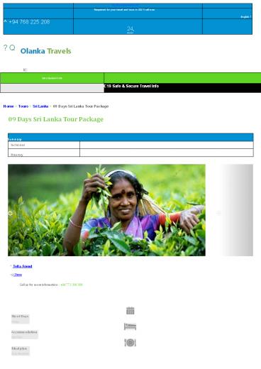 9 day tour package in sri lanka