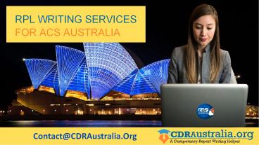RPL Writing Services For ACS Australia