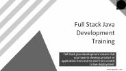 JAVA FULL STACK DEVELOPMENT