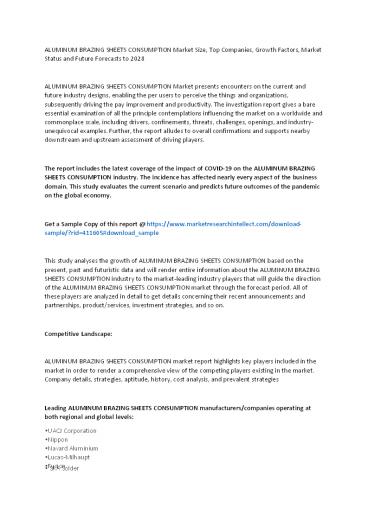 Aluminum Brazing Sheets Consumption Market