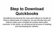 Steps to Download Quickbooks