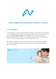 Cochlear Implantation: Breaking the boundaries of Silence
