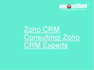 Zoho CRM Consulting Service | Zoho CRM Experts
