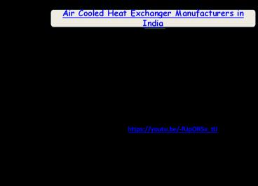Air Cooled Heat Exchanger Manufacturers India