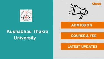 Kushabhau Thakre Patrakarita Avam - [KTUJM], Raipur