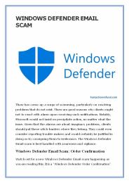 WINDOWS DEFENDER EMAIL SCAM