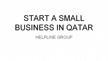Start a small business in qatar