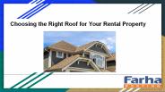 Choosing the Right Roof for Your Rental Property