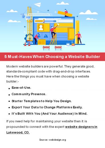 5 Must-Haves When Choosing a Website Builder