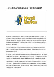 Notable Alternatives To Hostgator