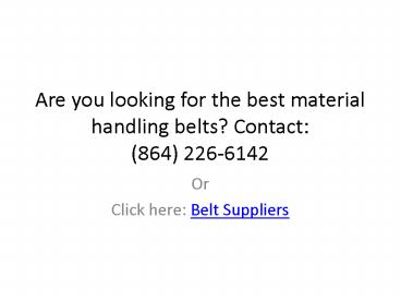 Material Handling Belts