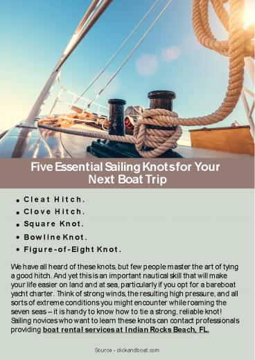 Five Essential Sailing Knots for Your  Next Boat Trip
