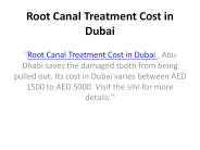 Root Canal Treatment Cost in Dubai