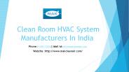 Clean Room HVAC SystemManufacturers In India